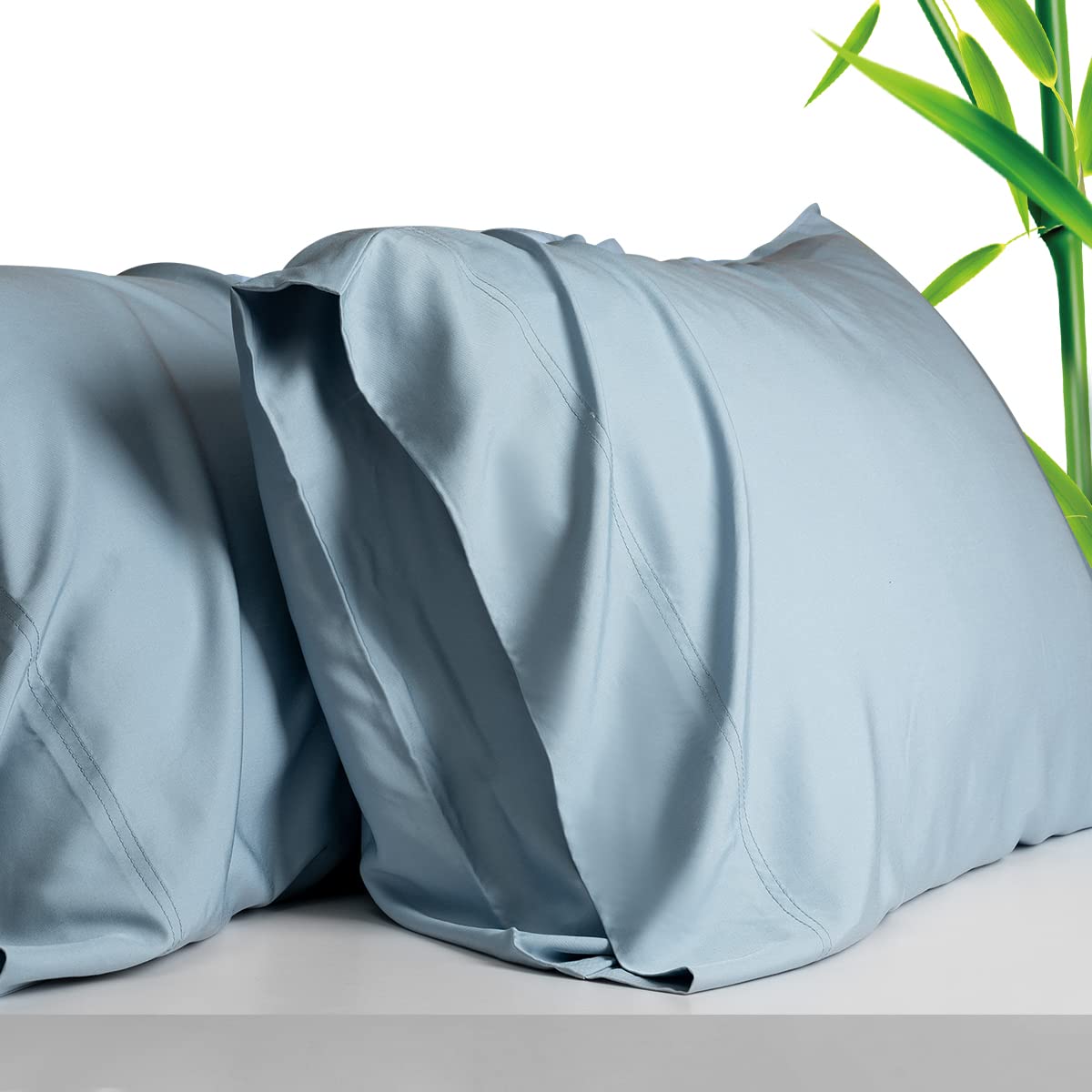 100% Viscose Made From Bamboo Breathable Pillowcases King Size Set Of 2-Pack For Hot Sleepers And Night Sweats- Softness And Coo