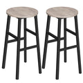 MAHANCRIS Bar Stools, Set of 2 Round Bar Chairs with Footrest, 28 Inch Kitchen Breakfast Bar Stools, Industrial Stools, Easy Ass