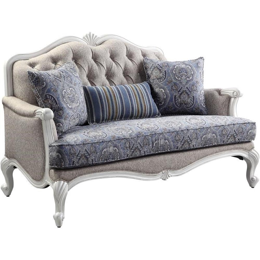 Acme Ciddrenar Button Tufted Fabric Upholstered Loveseat