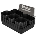 Plastic Drawer Organizers, 18 PCS Drawer Organizer Bins, Bathroom and Vanity Organizer Plastic Tray, Makeup organizer and storag