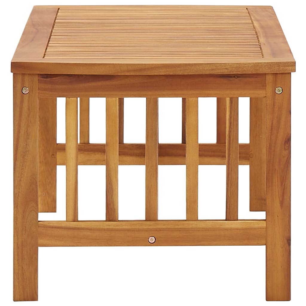 vidaXL Rectangular Coffee Table in Solid Acacia Wood- Oil Finished, Farmhouse Styled Living Room Centerpiece with Slatted Tabletop Design and Unique Grain Pattern