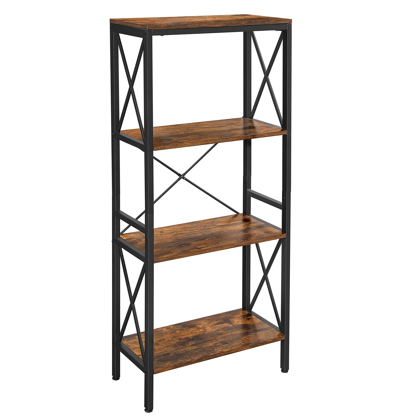 VASAGLE DAINTREE Bookshelf, Kitchen Shelf, Free Standing Shelf, Ladder Rack with 4 Open Shelves, for Kitchen, Office, Stable Ste