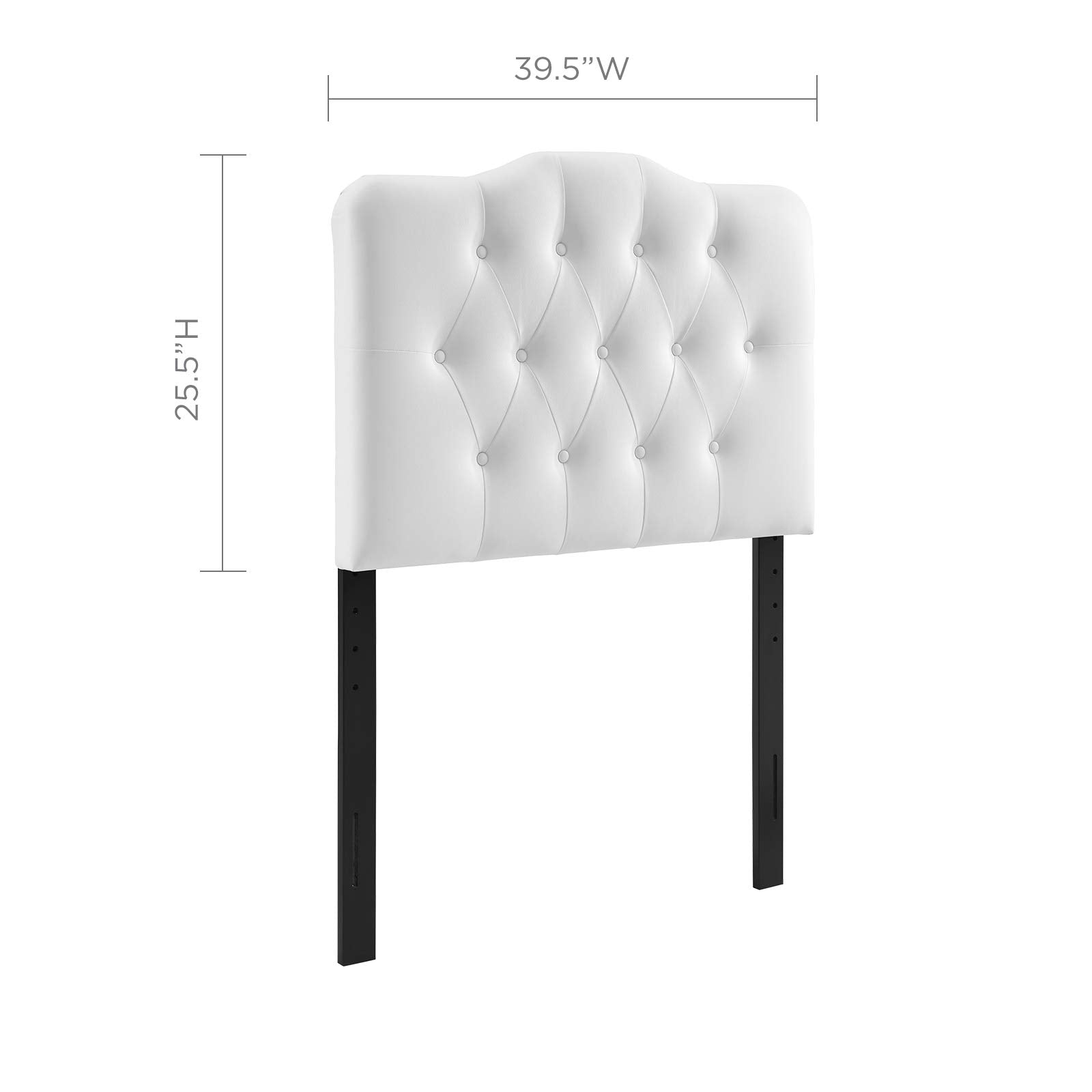 Modway Annabel Tufted Button Faux Leather Upholstered Twin Headboard in White