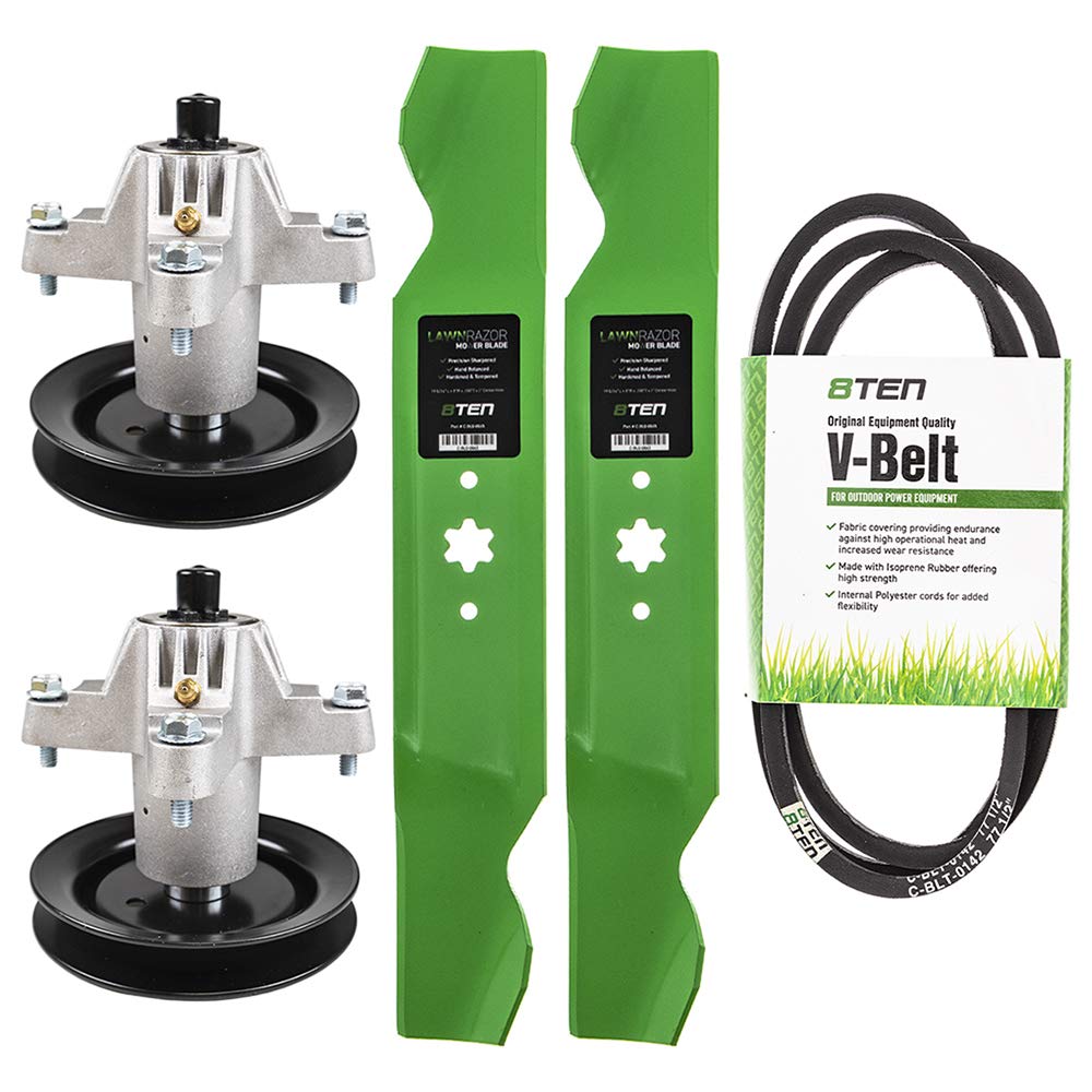 8Ten Deck Blade Belt Spindle Kit Set Combo 38 Inch For Mtd Columbia Clt38G 942-0610A 954-04062