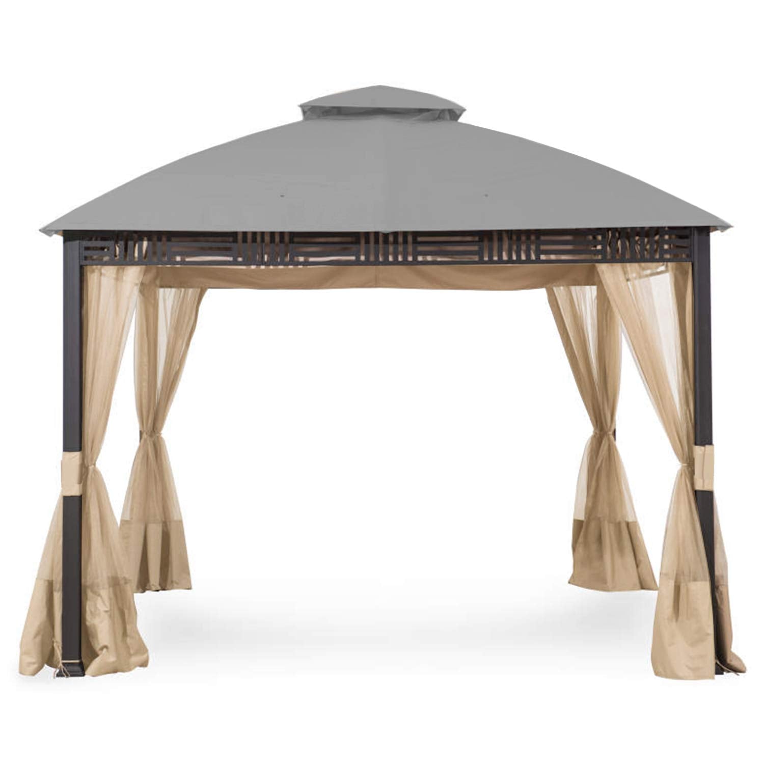 Garden Winds Replacement Canopy Top Cover For Westbrook Gazebo - Riplock 350 - Slate Gray