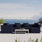 Modway Eei-4386-Nav Saybrook Patio Upholstered Sectional Sofa In Navy, 6-Piece Set