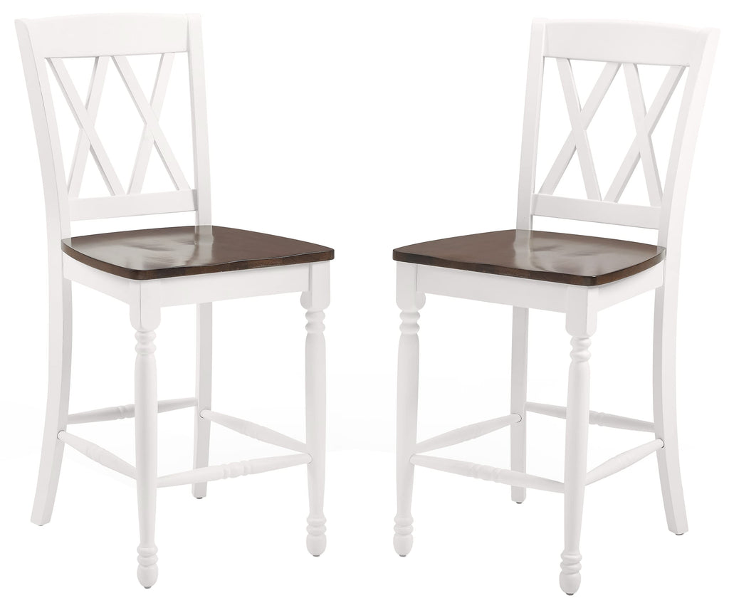 Crosley Furniture Shelby Wood X Back Counter Height Bar Stools Set of 2