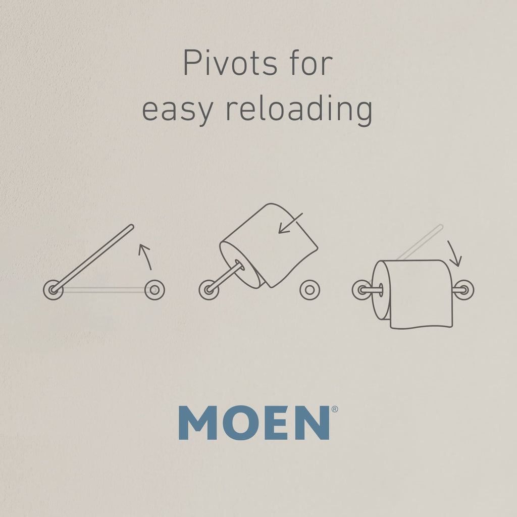 Moen Brantford Traditional Brushed Nickel Spring-Loaded Wall Mounted Toilet Paper Holder, Yb2208Bn