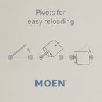 Moen Brantford Traditional Brushed Nickel Spring-Loaded Wall Mounted Toilet Paper Holder, Yb2208Bn