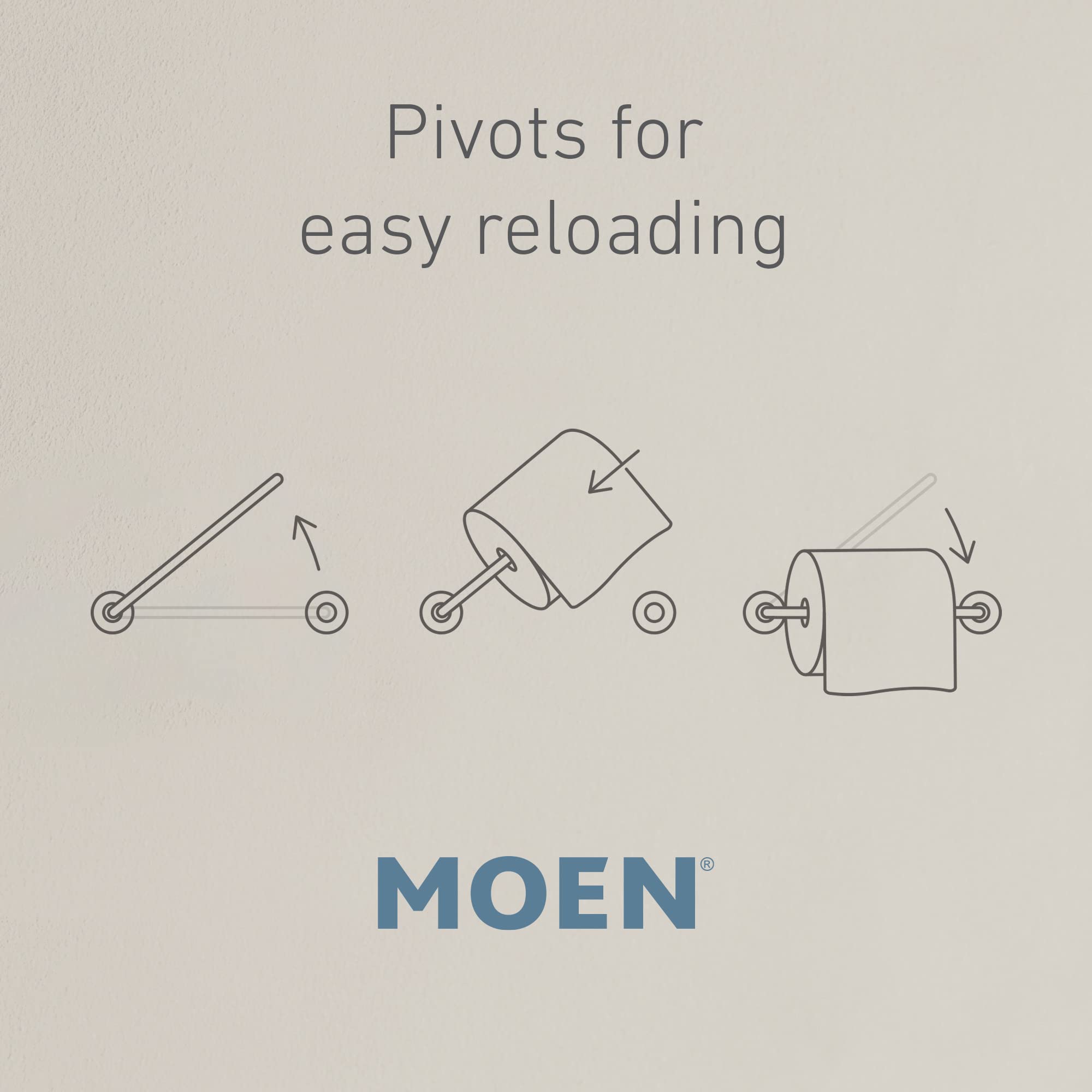 Moen Brantford Traditional Brushed Nickel Spring-Loaded Wall Mounted Toilet Paper Holder, Yb2208Bn