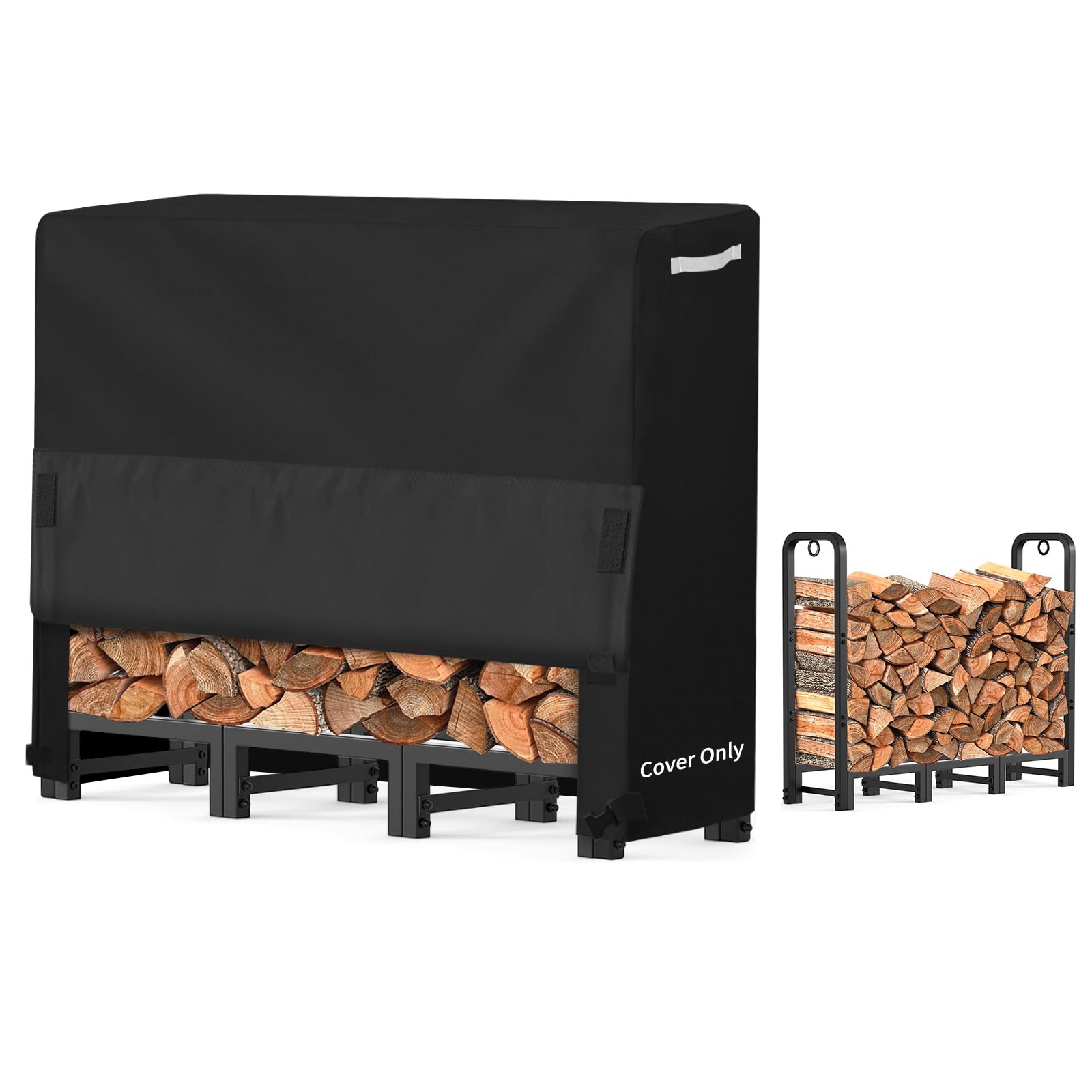 Akefit 48In Firewood Log Rack Cover, Waterproof Covers For Firewood, Heavy Duty 600D Oxford Outdoor Firewood Storage Cover, Outd