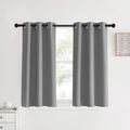 Nicetown Room Darkening Kitchen Curtains, Silver Grey, 2 Panels, 34 By 40, Window Treatment Thermal Insulated Grommet Light Bloc