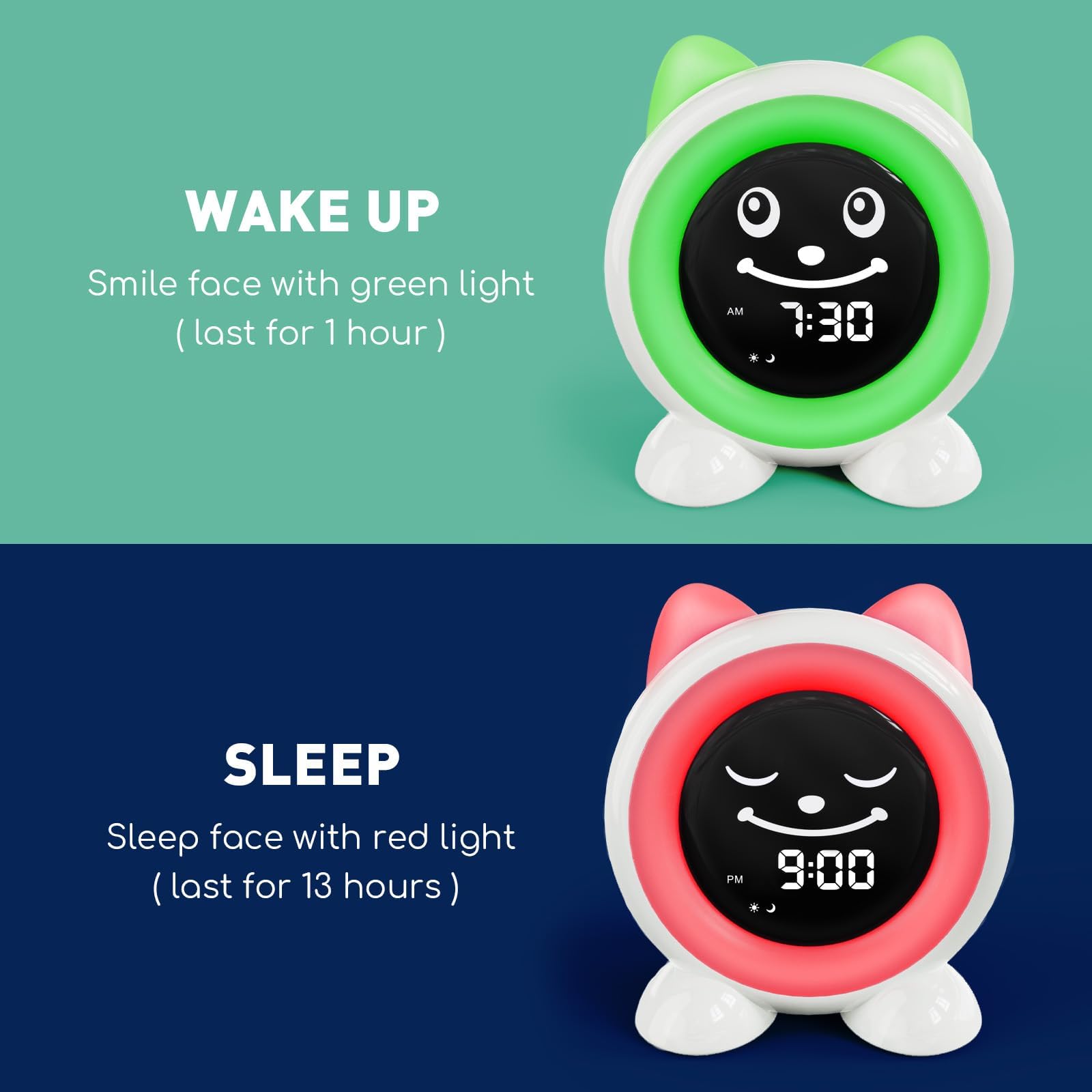 Icode Ok To Wake Kids Alarm Clock,Toddler Sleep Training Clock With Night Light & Nap Timer,Gift For 2-10 Years Old Children Boy