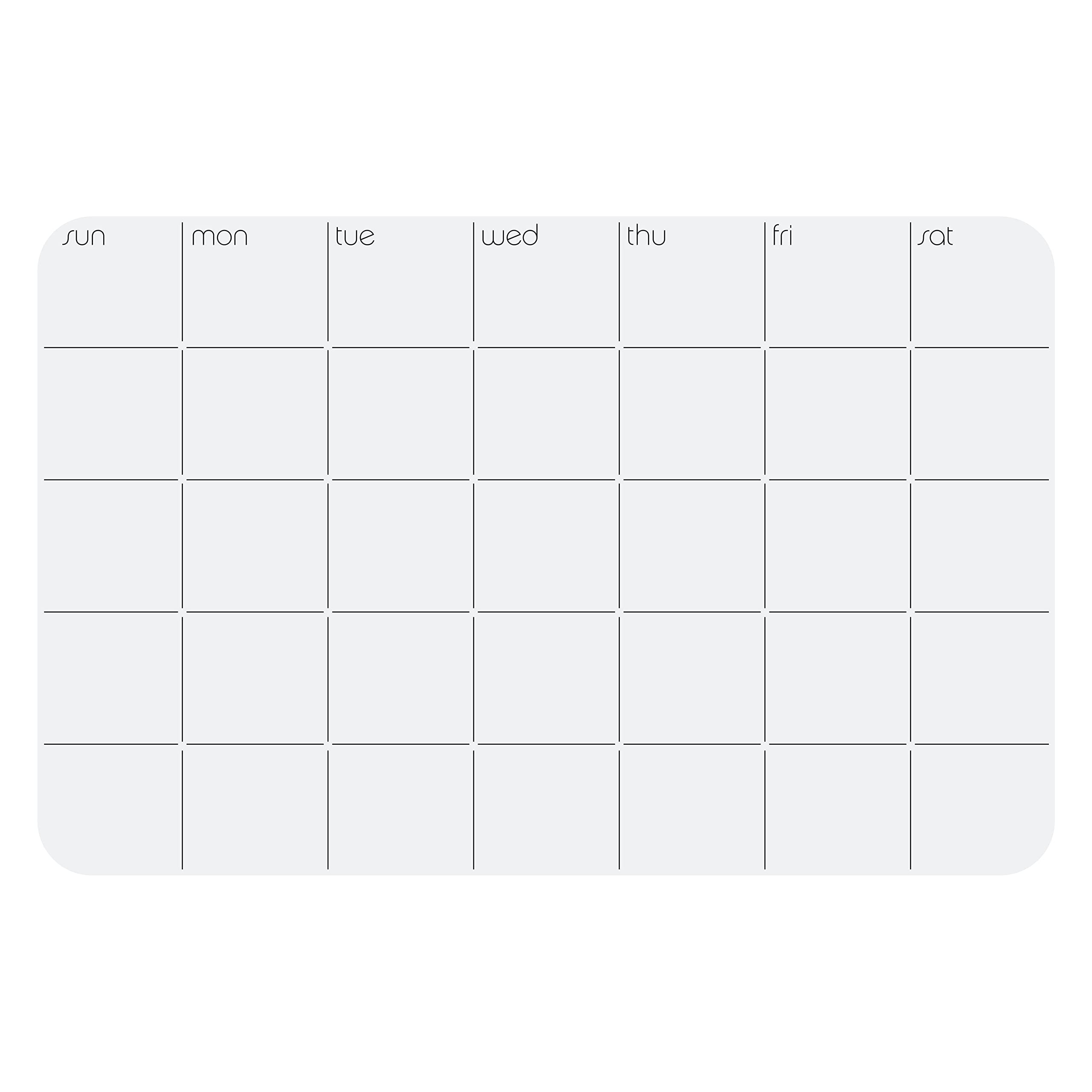 Three By Three Seattle 14 X 9 Inch Frameless Peel And Stick Dry Erase Monthly Planner For Office, Home, Or School D  Cor (White)