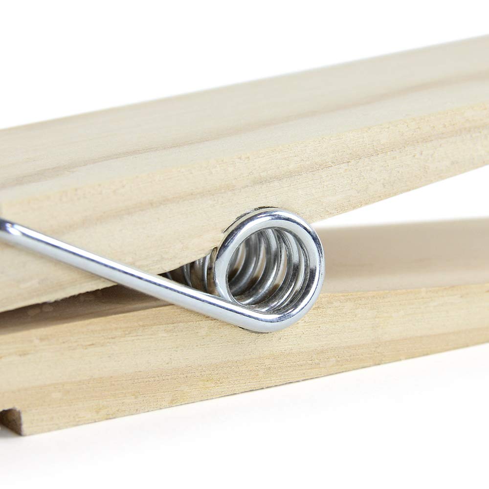 RIVERKING 9 Inch Jumbo Clothespins - Natural Wood Clips for DIY Crafts, Bathroom & Laundry Room Decor, Set of 2