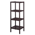 SONGMICS 4-Tier Bamboo Bathroom Shelf, Narrow Shelving Unit, Multifunctional Storage Rack, Corner Rack, for Kitchen, Living Room