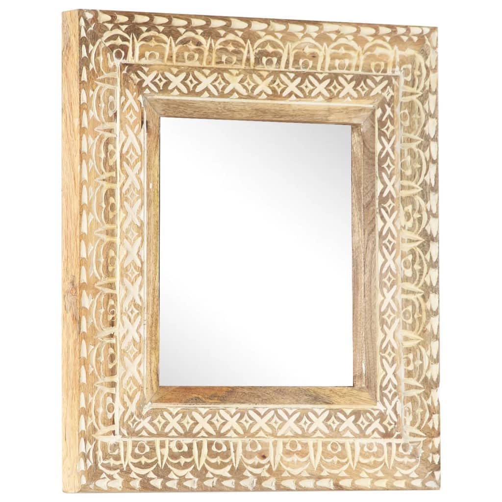 vidaXL Hand-Carved Mirror 31.5&quot;x19.7&quot;x1&quot; Solid Mango Wood