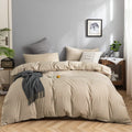 Karever Champagne Comforter Set King Beige Bedding Set Lightweight Women Soft Champagne Blanket 3 Pcs Durable Light Khaki Colore