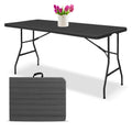 Econohome Woodgrain 6Ft Folding Table With Handle | Heavy-Duty Foldable Table | Portable Table For Indoor & Outdoor Use | Perfec
