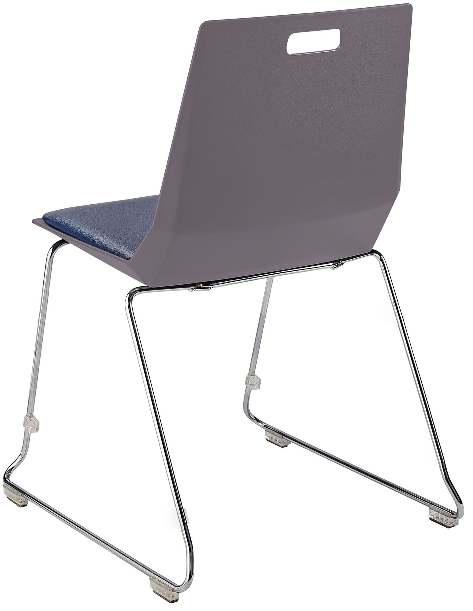National Public Seating NPS LuvraFlex Stack Chair with Polypropylene Back/Padded Seat - Charcoal/Blue