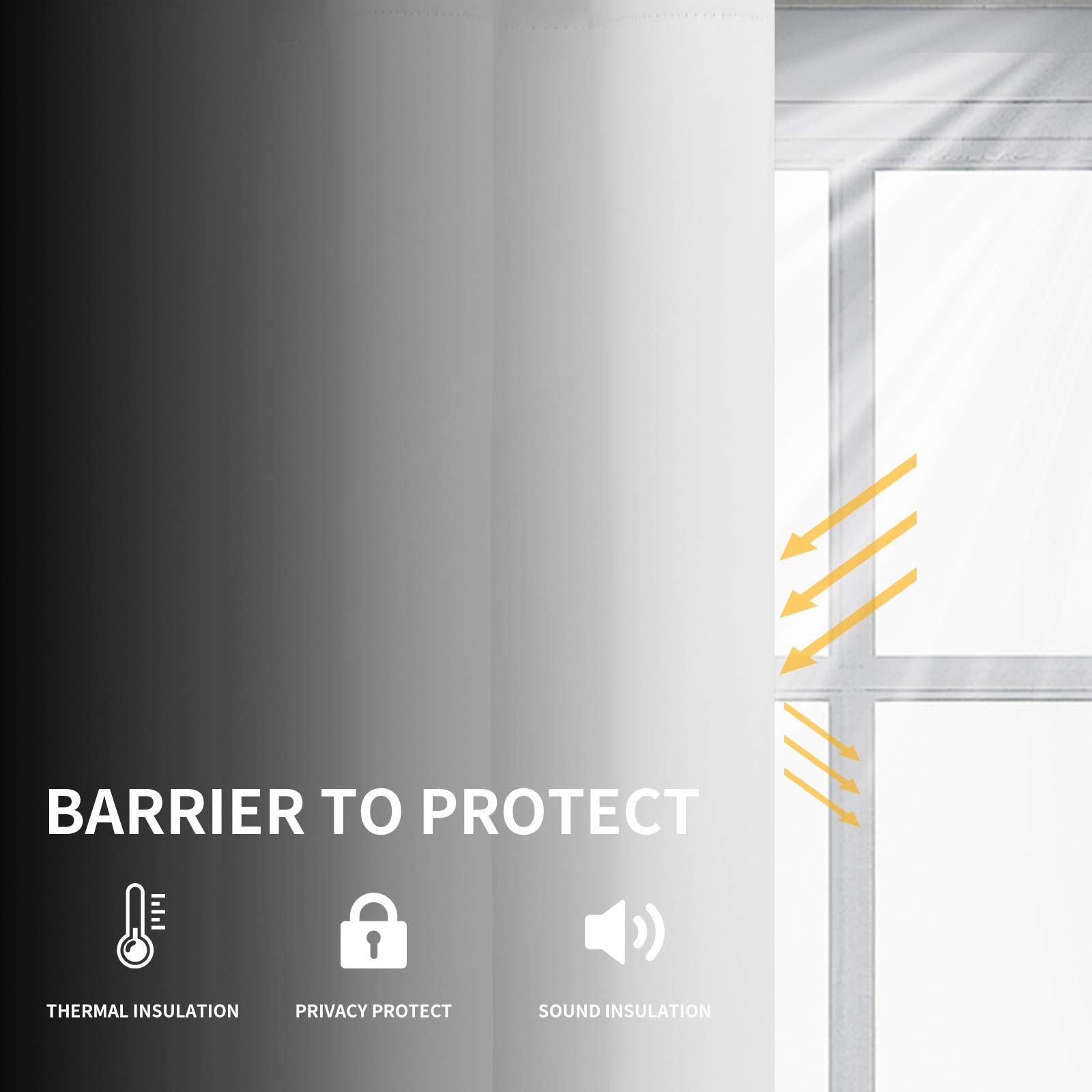 Easy-Going Blackout Curtains For Bedroom, Solid Thermal Insulated Grommet And Noise Reduction Window Drapes, Room Darkening Curtains For Living Room, 2 Panels(52X108 In, White)