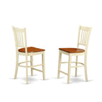 East West Furniture EDGR5-WHI-W 5 Piece Kitchen Counter Height Dining Table Set Includes a Round Wooden Table with Pedestal and 4 Dining Chairs, 30x30 Inch, Buttermilk & Cherry