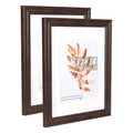 Hogaryo 11x14 Picture Frames Rustic Brown Wood Pattern Set of 2 Photo Frames, for 8x10 with Mat or 11x14 Without Mat Gallery Wal