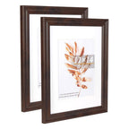 Hogaryo 11x14 Picture Frames Rustic Brown Wood Pattern Set of 2 Photo Frames, for 8x10 with Mat or 11x14 Without Mat Gallery Wal