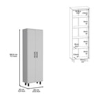 DEPOT E-SHOP Multistorage Cabinet 71" H, 5 Internal Shelves, 2 Doors, White