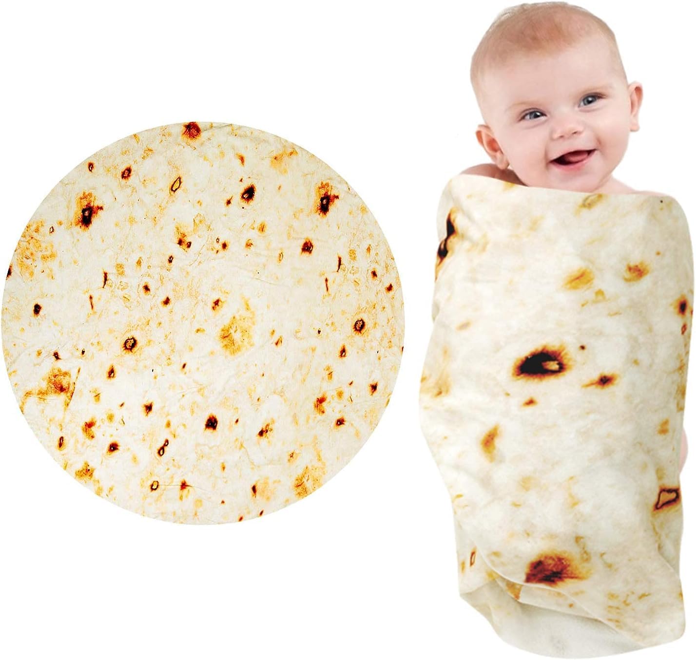 Tortilla Blanket Baby, Baby Burritos Swaddle Blanket, Taco Blanket For Newborn Toddler, 285 Gsm Soft Flannel Wearable Wrap Blank