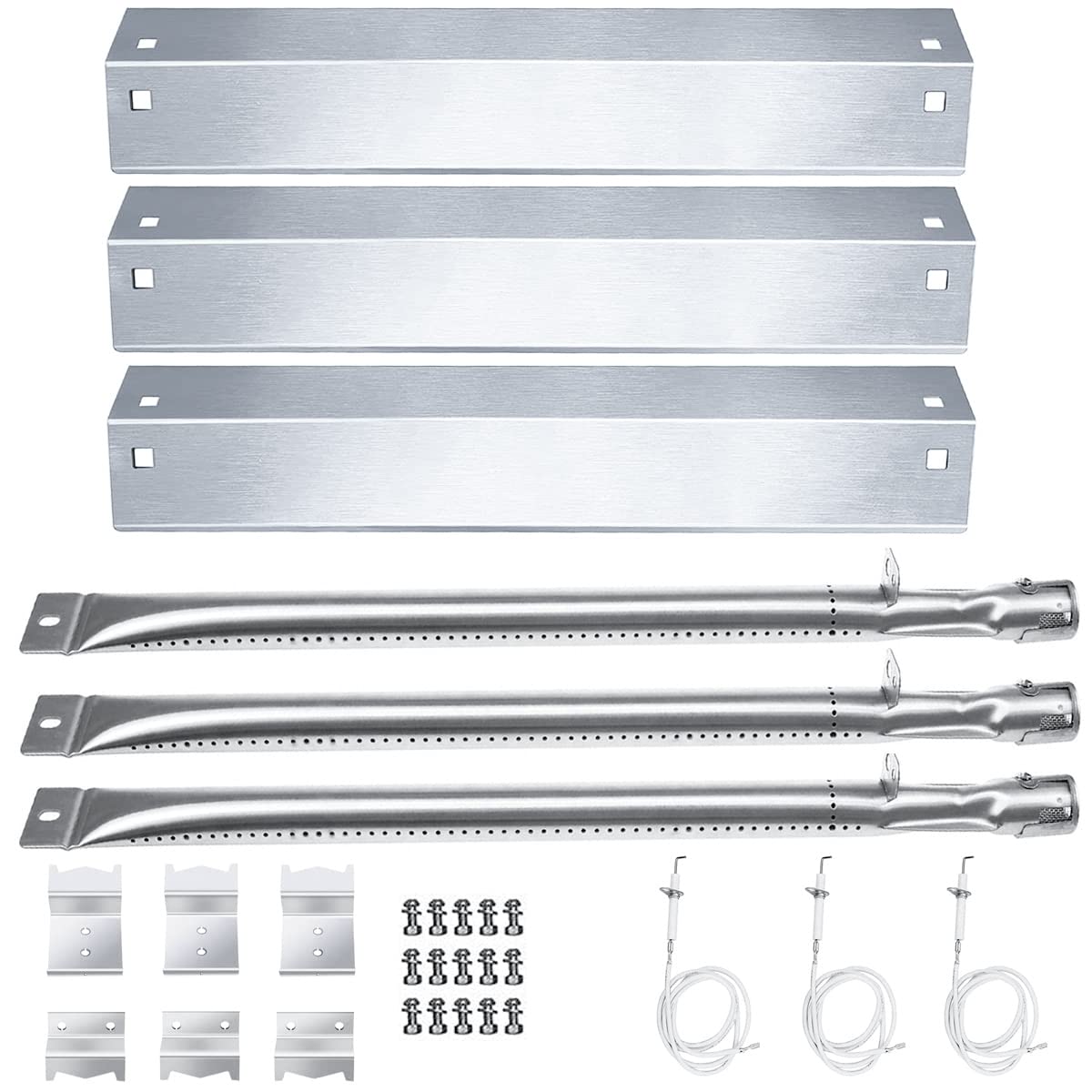 Hisencn Replacement Parts For Chargriller 5050, 3001, 5650, 3008, 3030, 4000, King Griller 5252 Grill, Stainless Steel Burner Tu