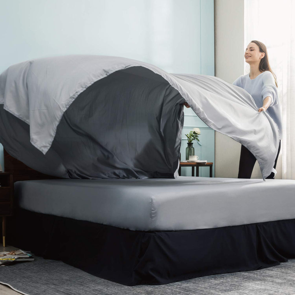 Bedsure Black Twin Xl Comforter Set - 5 Pieces Reversible Black Bed Set Twin Xl With Comforters, Sheets, Pillowcase & Sham, Blac