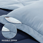 Downluxe Twin Comforter Set - Blue And Sapphire Twin Comforter, Soft Bedding Sets For All Seasons -2 Pieces - 1 Comforter (66'X