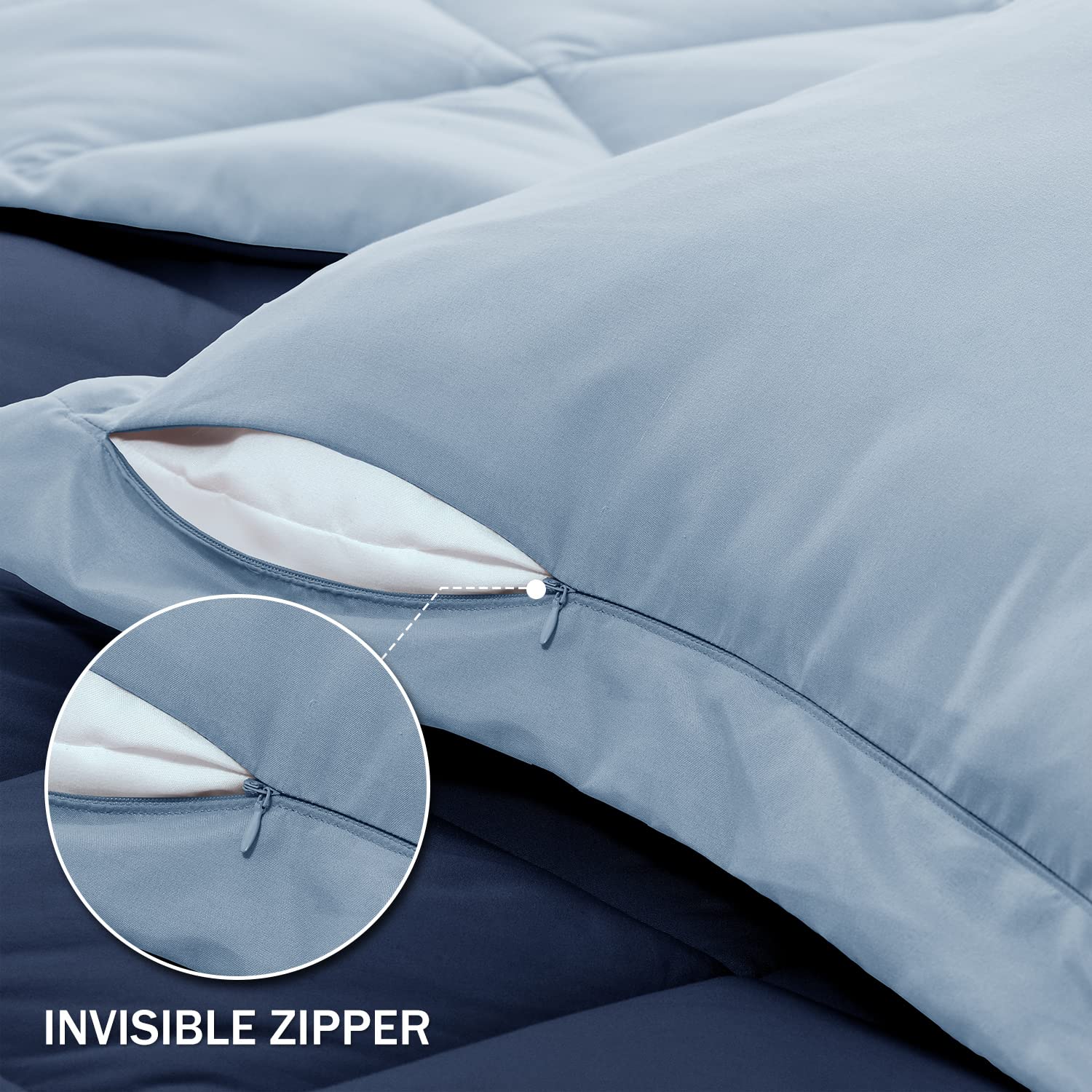 Downluxe Twin Comforter Set - Blue And Sapphire Twin Comforter, Soft Bedding Sets For All Seasons -2 Pieces - 1 Comforter (66'X