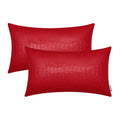 BRAWARM Faux Leather Pillow Covers 12 X 20 Inches, Christmas Red Leather Pillow Covers Pack of 2, Crocodile Leather Decorative L