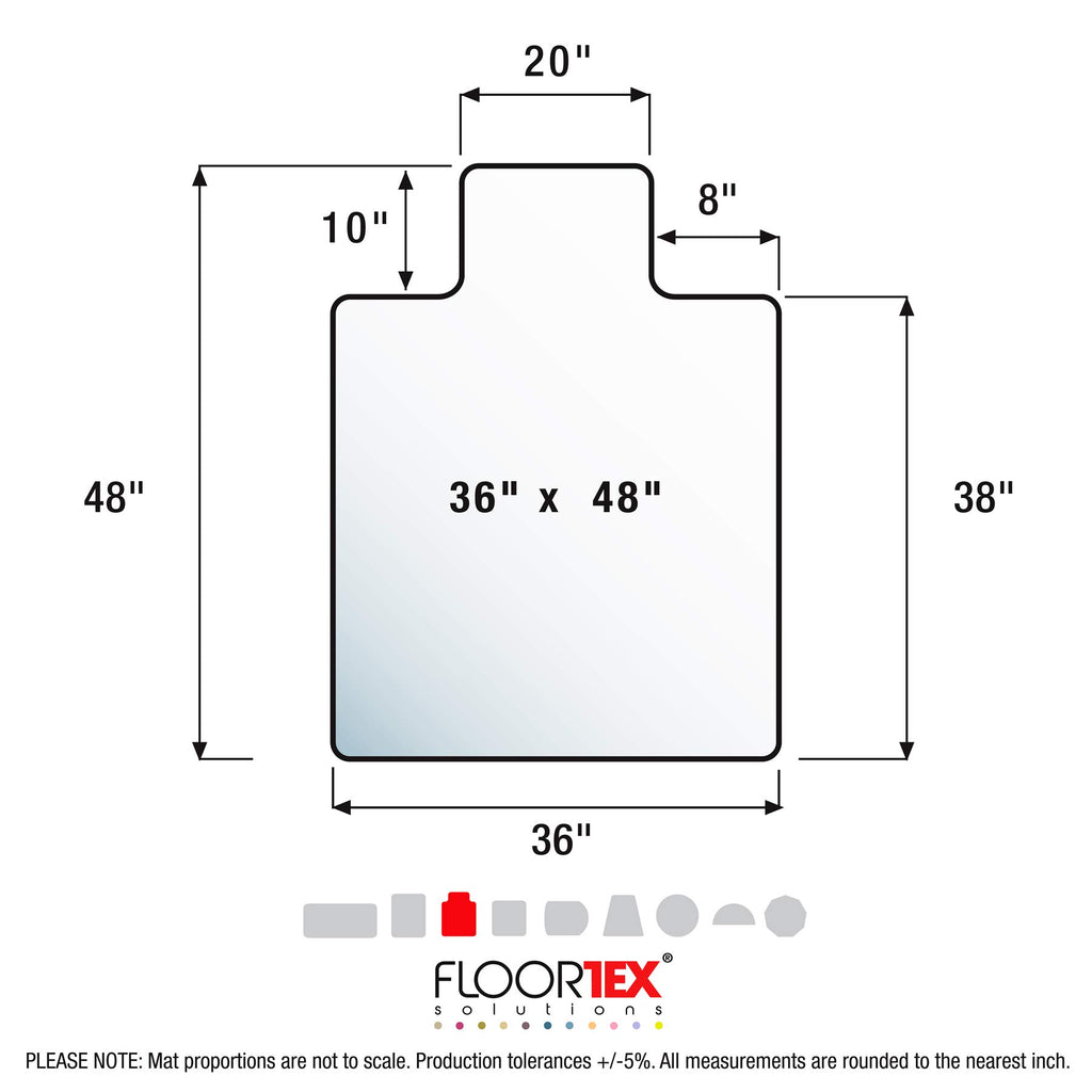 Floortex® Advantagemat® Black Vinyl Lipped Chair Mat for Carpets - 36" x 48"