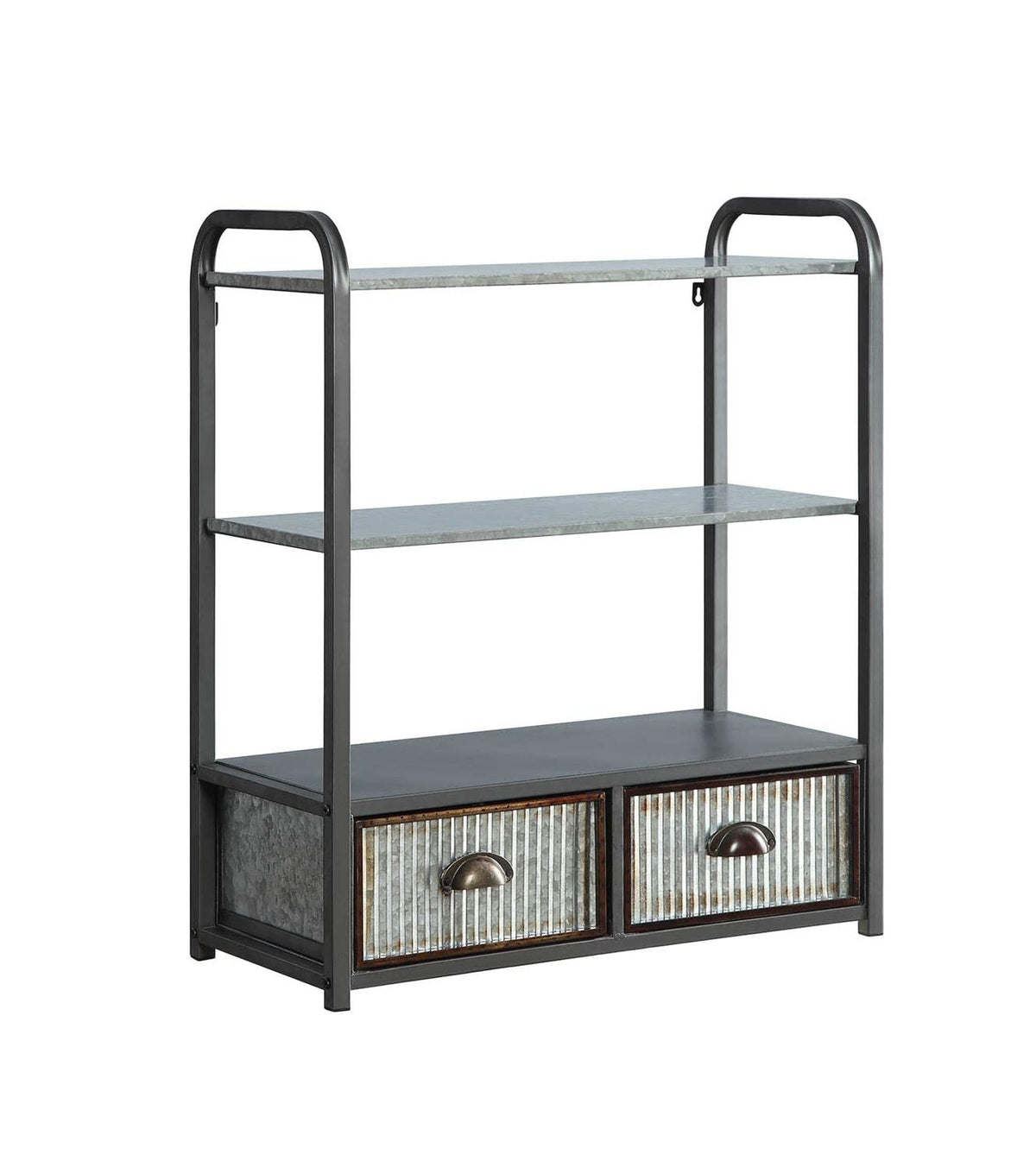 4D Concepts Intek Cabinet, Multi Textured Metal Gray And Galvanized