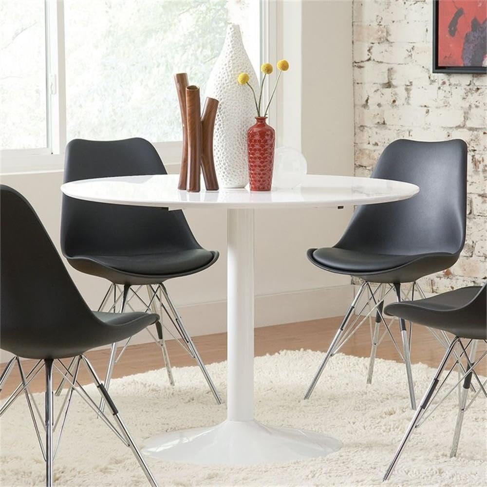 Coaster Round Dining Table in White 105261