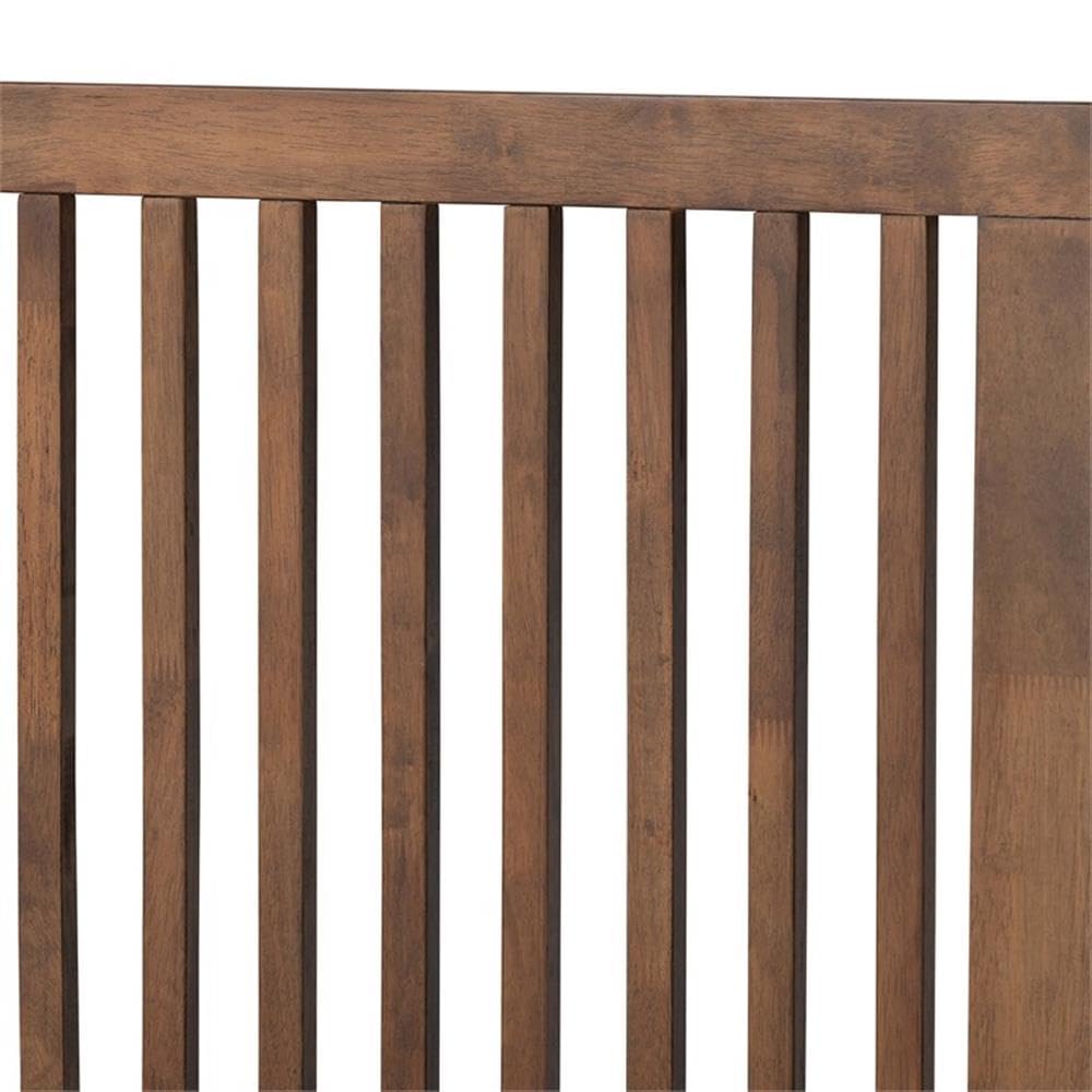Baxton Studio Takeo Mid-Century Modern Transitional Ash Walnut Finished Wood Queen Size Platform Bed