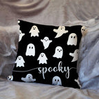 Jxzygmd Halloween Pillow Cover 18X18 Ghost Spooky Halloween Lumbar Pillow Covers Decorations Outdoor Halloween Pillows Decorativ