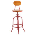 Adjustable Swivel Stool with Back  Red