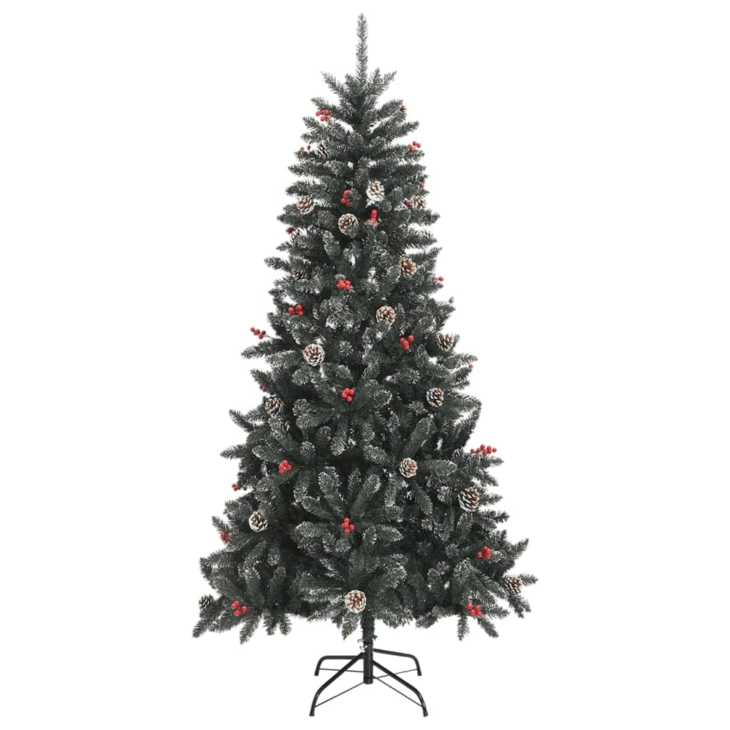 vidaXL Artificial Christmas Tree with Stand Green 82.7&quot; PVC