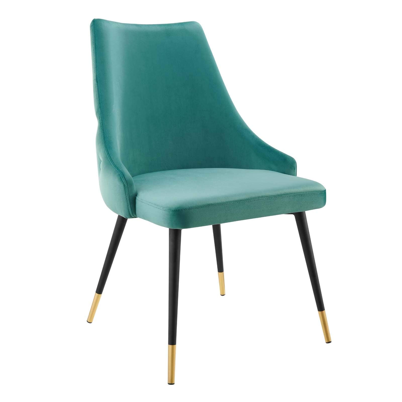 Modway Eei-5043-Tea Adorn Dining Side Chair Performance Velvet Set Of 2, Teal