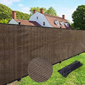 Upgrade Privacy Fence Screen 6'X77' Brown Outdoor 90% Visibility Blockage 170 Gsm Mesh Shade Cover Panels For Backyard,Balcony,H