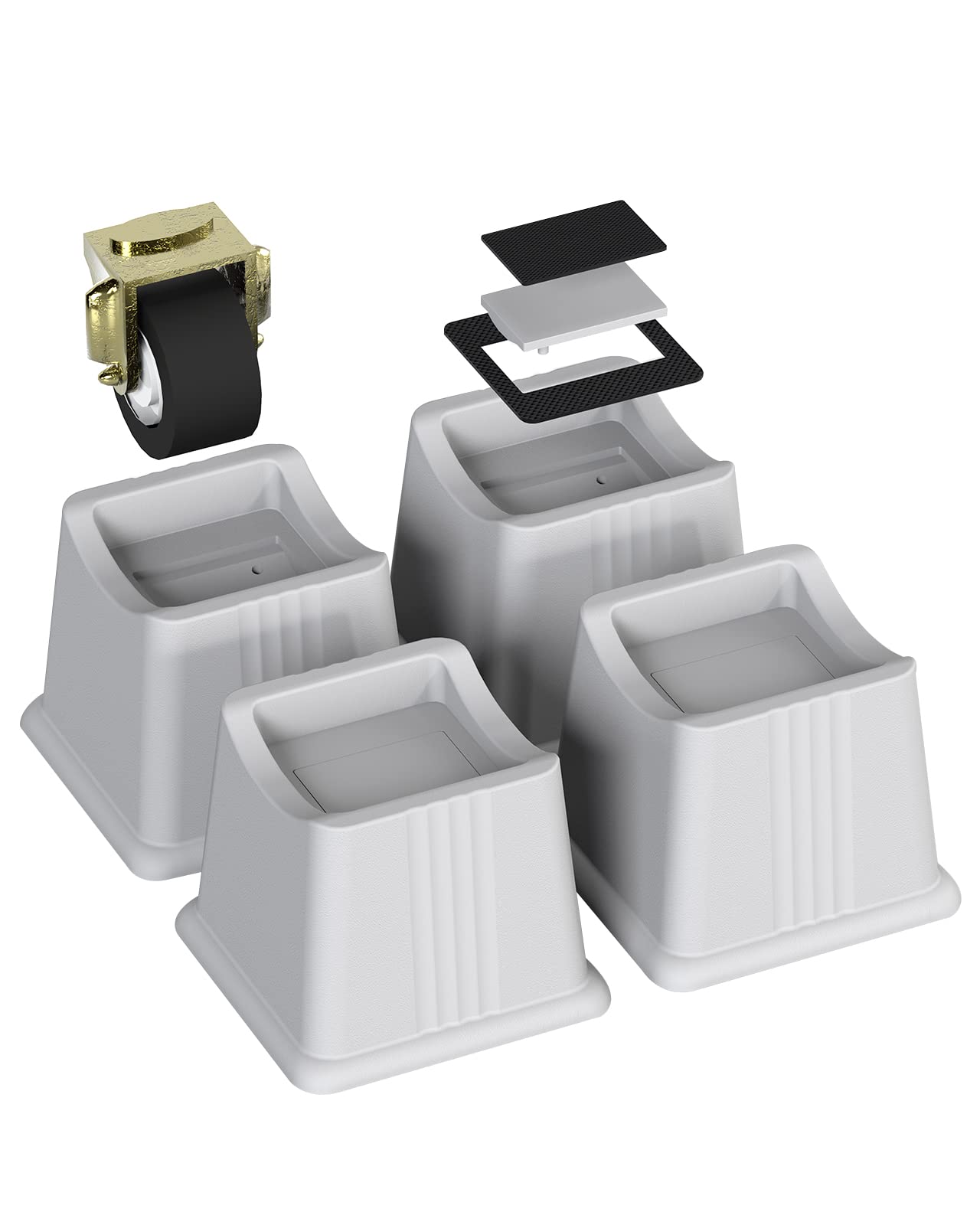 Zton Bed Furniture Risers Elevation In Height 3' Heavy Duty Risers For Both Posts And Wheels Of Sofa And Bedsupport Up To 2000