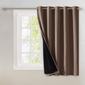 NICETOWN Thermal Insulated 100% Blackout Curtain, Noise Reducing Performance Grommet Slider Curtain Panel with Black Lining, Ful