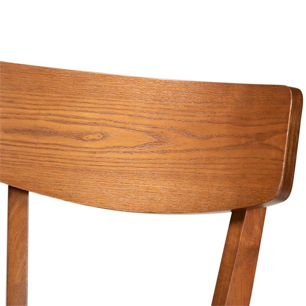 Baxton Studio Cameron Modern and Contemporary Transitional Grey Fabric Upholstered and Walnut Brown Finished Wood 2-Piece Counter Stool Set