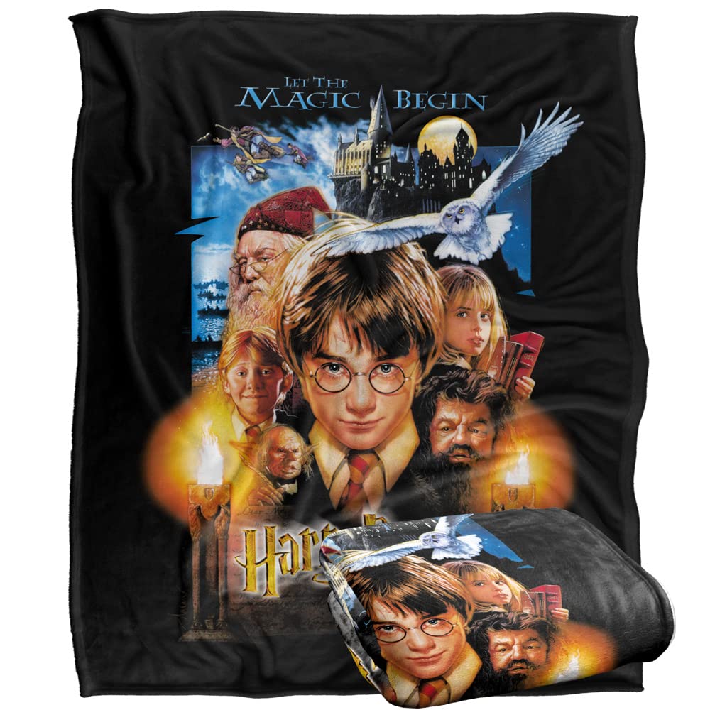 Harry Potter Movie Poster Officially Licensed Silky Touch Super Soft Throw Blanket 50 x 60