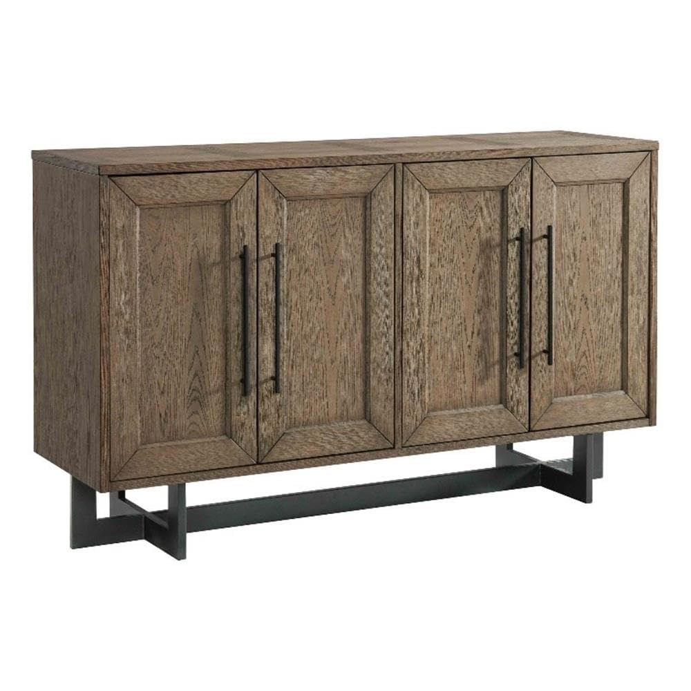 Intercon Eden 60" Server with 2 Cabinets, Wine Bottle Storage, and Adjustable Shelves, Rustic Dune Sideboard
