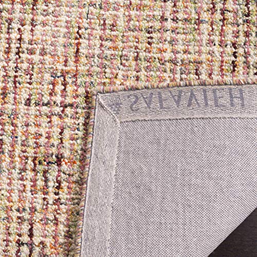 Safavieh Abstract Collection 6' Square Beige / Rust Abt468A Handmade Premium Wool Area Rug